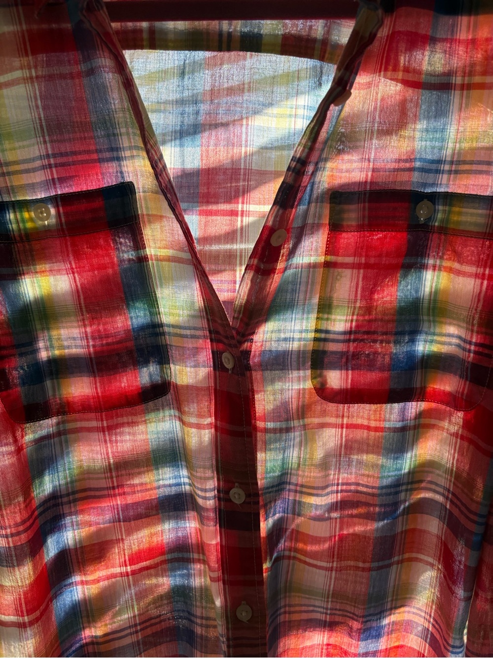 Ralph Lauren 1X Plaid Cotton Button-Up Shirt - Picture 7 of 7